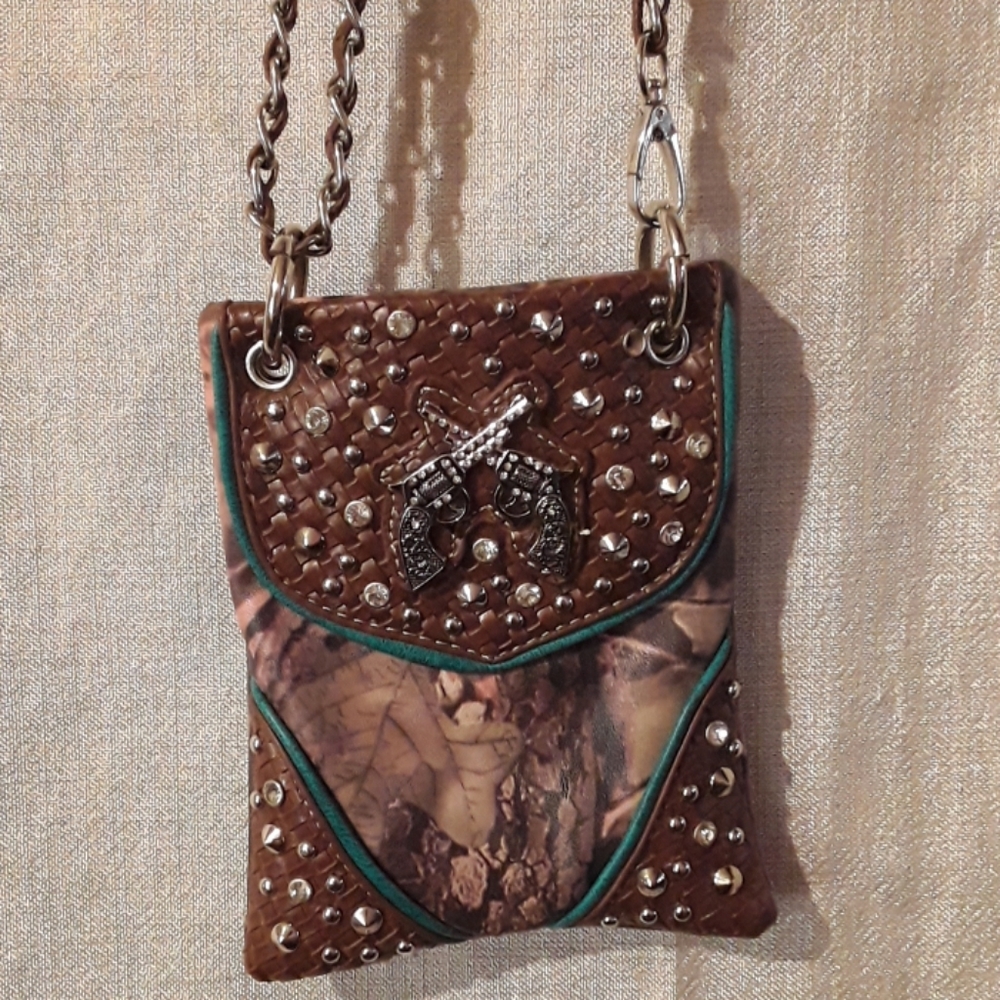 Cute purse w. studs & rhinestones